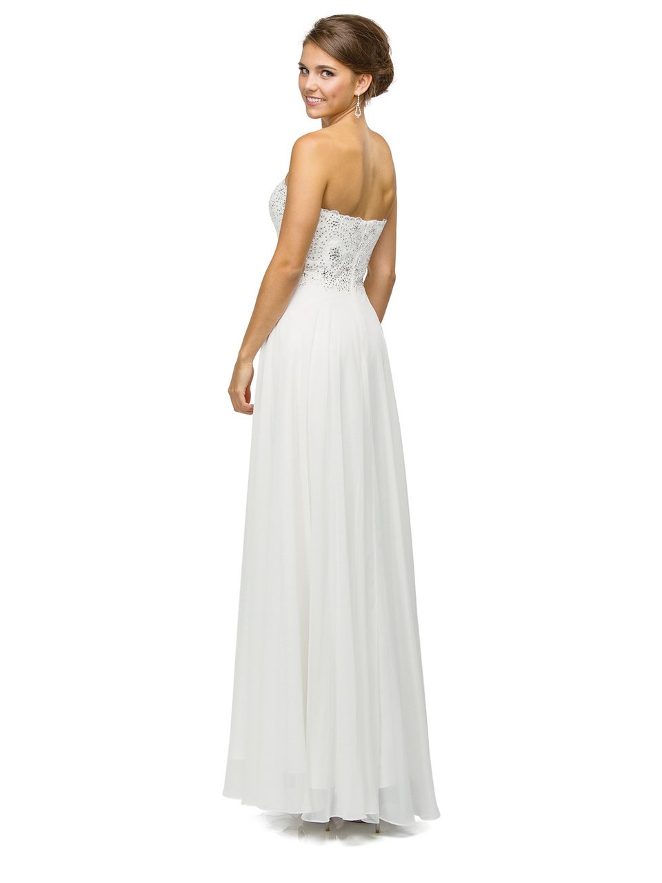 Dancing Queen Bridal - 9502 Stunning Bead Encrusted Sweetheart Chiffon Ball Gown Special Occasion Dress