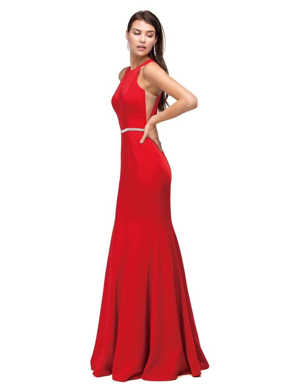 Dancing Queen Bridal - 9757 Sparking Jewel-accented High Scoop Jersey Mermaid Dress Bridesmaid Dresses