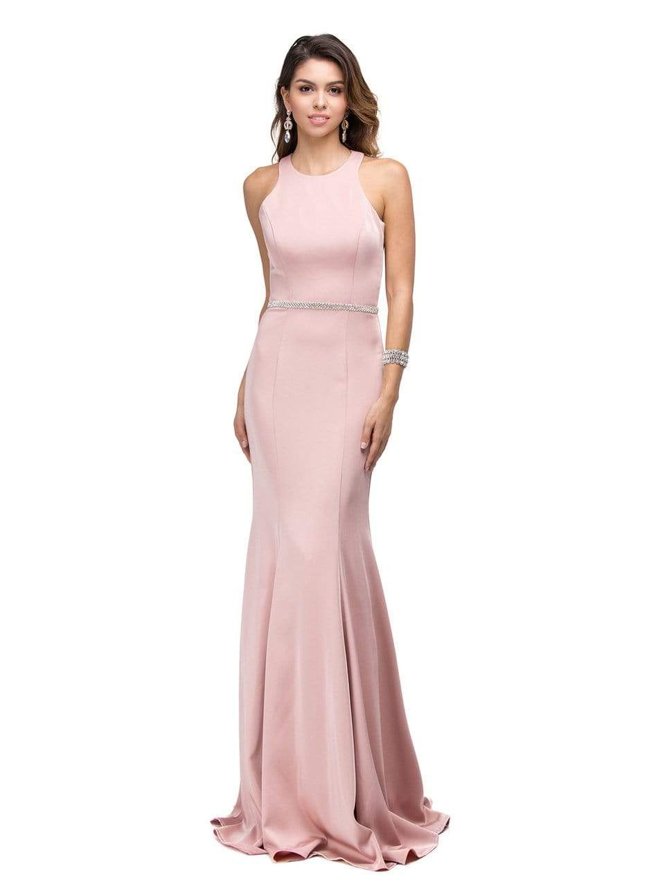 Dancing Queen Bridal - 9757 Sparking Jewel-accented High Scoop Jersey Mermaid Dress Bridesmaid Dresses