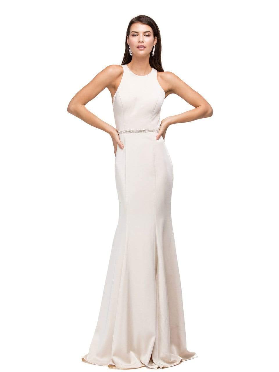 Dancing Queen Bridal - 9757 Sparking Jewel-accented High Scoop Jersey Mermaid Dress Bridesmaid Dresses