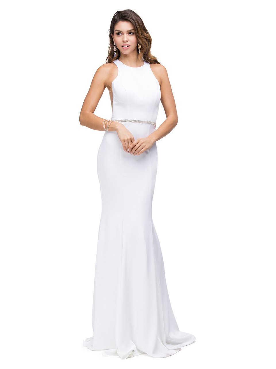 Dancing Queen Bridal - 9757 Sparking Jewel-accented High Scoop Jersey Mermaid Dress Bridesmaid Dresses