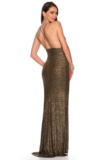 Dave & Johnny 11159 - V-Neck Shimmer Prom Gown Special Occasion Dress