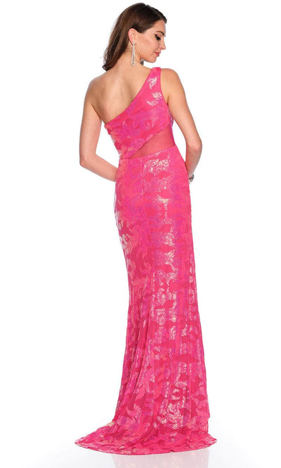 Dave & Johnny 11190 - Illusion Side Asymmetric Prom Gown Special Occasion Dress