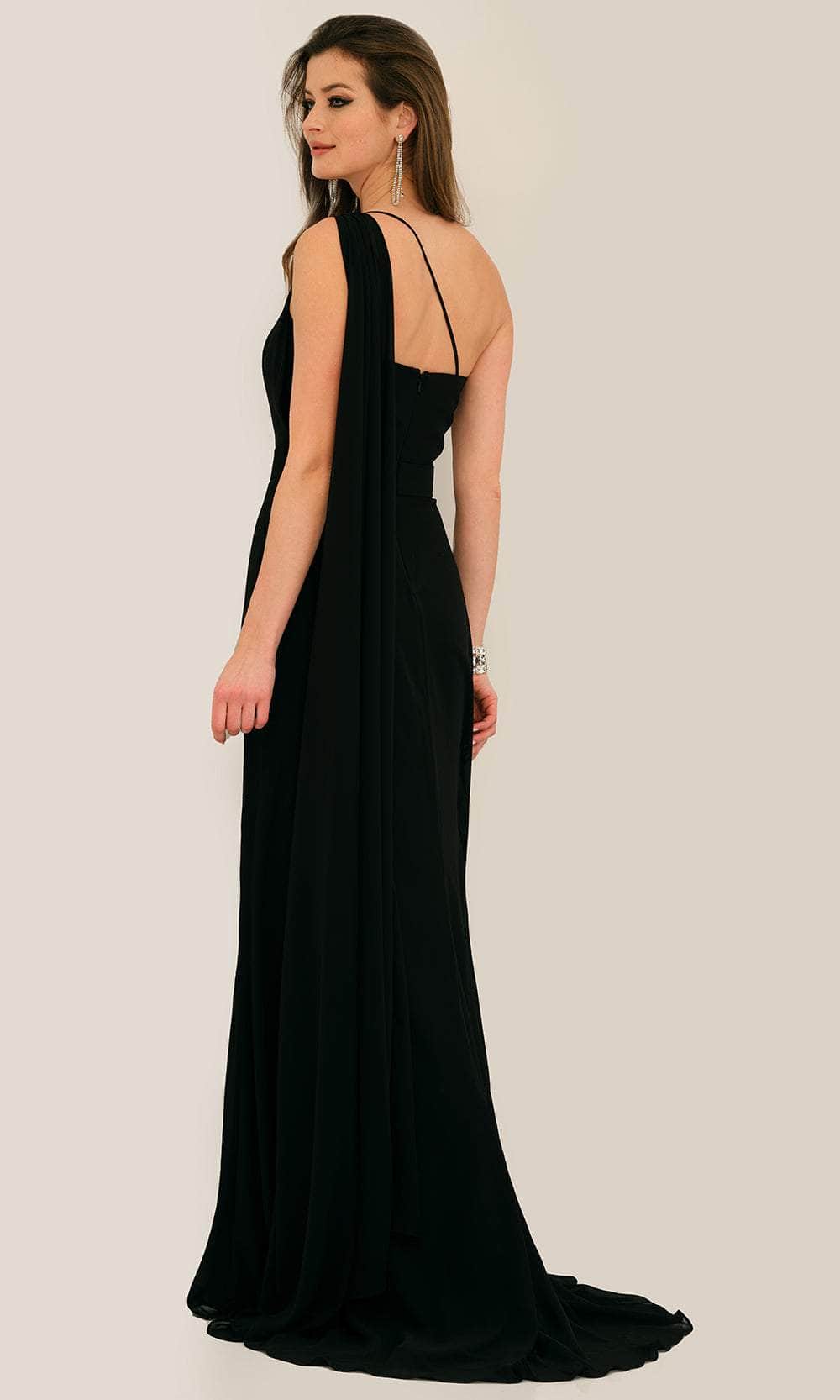 Dave & Johnny 11288 - One Shoulder Cape Prom Gown Special Occasion Dress