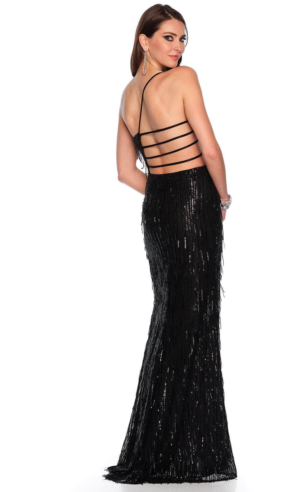 Dave & Johnny 11302 - Sequined Fringe Prom Gown Special Occasion Dress