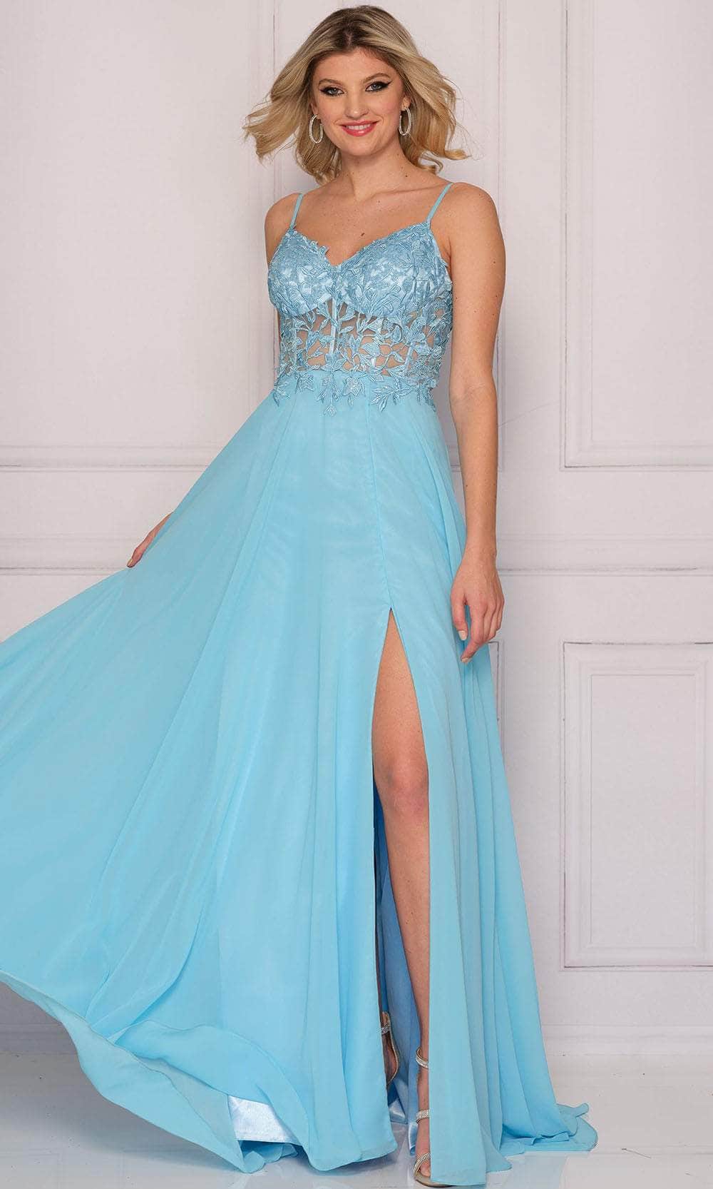 Dave & Johnny - A-Line Dress A10364 In Blue