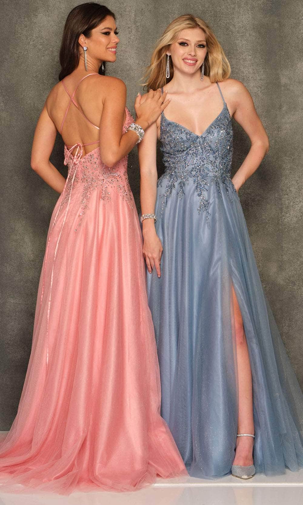 Dave & Johnny A10642 - Beaded Top A-Line Prom Gown Special Occasion Dress 00 /  Pink
