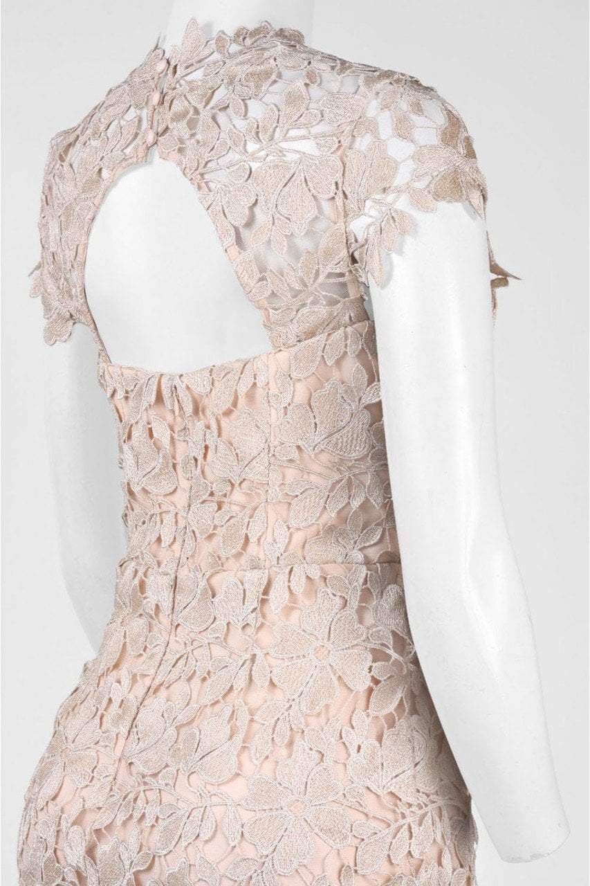 Decode 1.8 - 183974 Floral Lace Mermaid Chiffon Dress in Pink