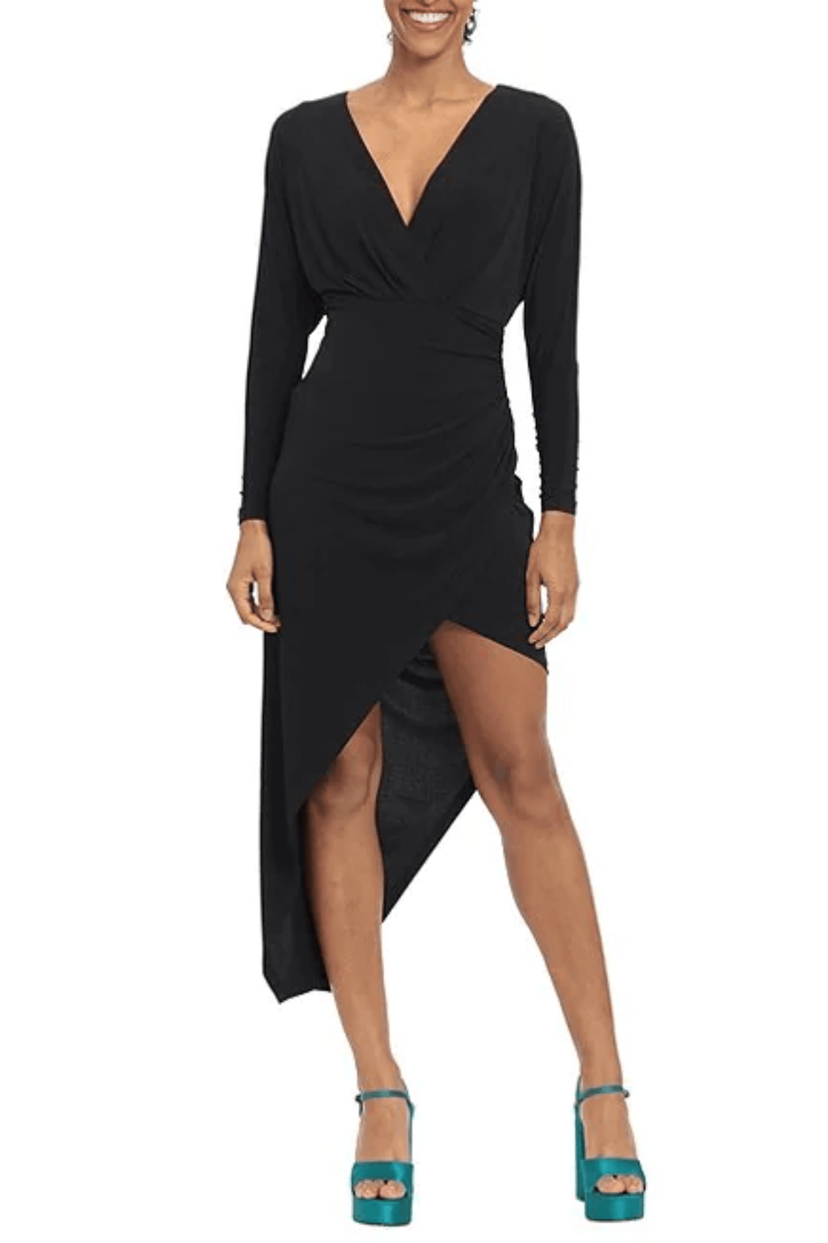 Donna Morgan D8259M - Asymmetric Hem Long Sleeve Evening Dress Special Occasion Dresses