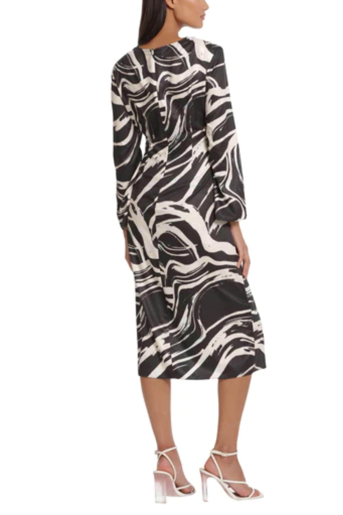 Donna Morgan D8441M - Tie Waist Marble Print Dress Special Occasion Dresses