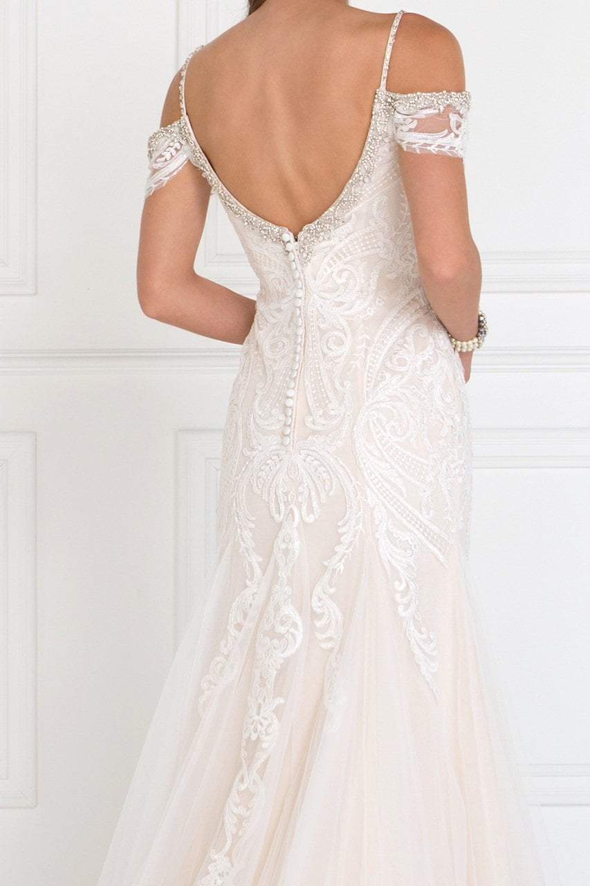 Elizabeth K Bridal - GL1513 Lace Appliqued Off Shoulder Straps Bridal Dress Bridal Dresses