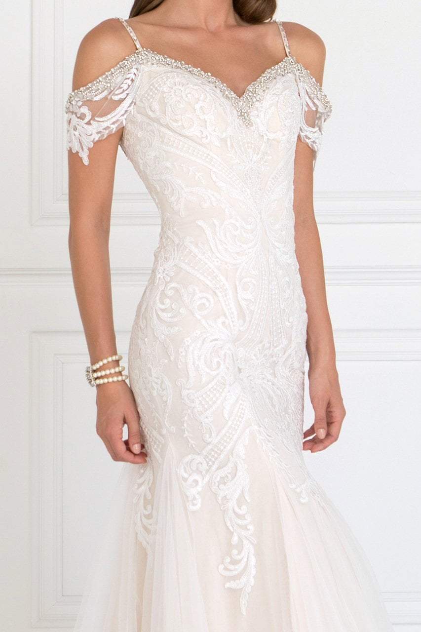 Elizabeth K Bridal - GL1513 Lace Appliqued Off Shoulder Straps Bridal Dress Bridal Dresses