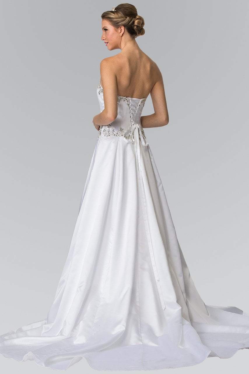 Elizabeth K Bridal - GL2201 Strapless Jewel Embellished Bridal Dress Wedding Dresses
