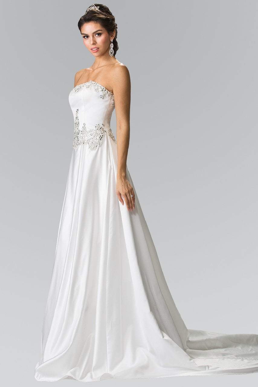 Elizabeth K Bridal - GL2201 Strapless Jewel Embellished Bridal Dress Special Occasion Dress