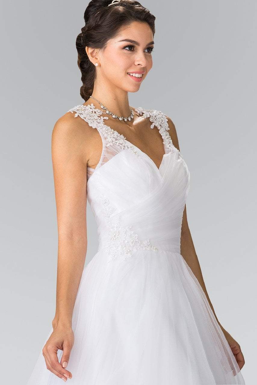 Elizabeth K Bridal - GL2202 Embroidered Ruched Bridal Dress Special Occasion Dress