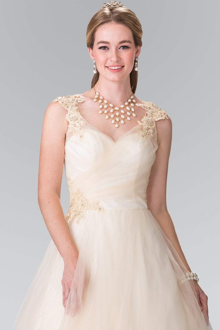 Elizabeth K Bridal - GL2202 Embroidered Ruched Bridal Dress Special Occasion Dress