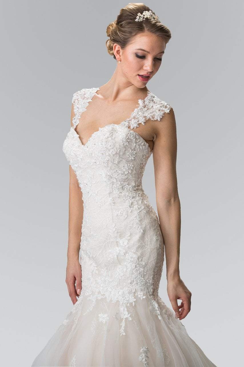 Elizabeth K Bridal - GL2367 Beaded Lace Sweetheart Organza Mermaid Wedding Gown Wedding Dresses