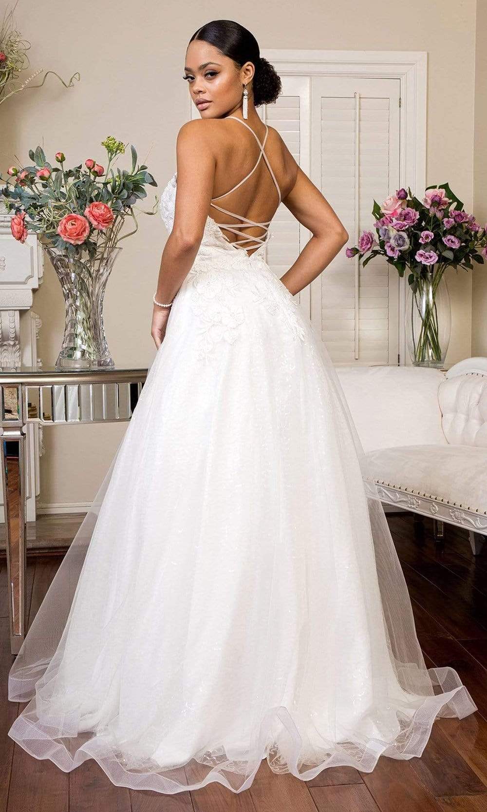 Elizabeth K - GL1916 Embroidered Lace Up Bridal Gown Wedding Dresses