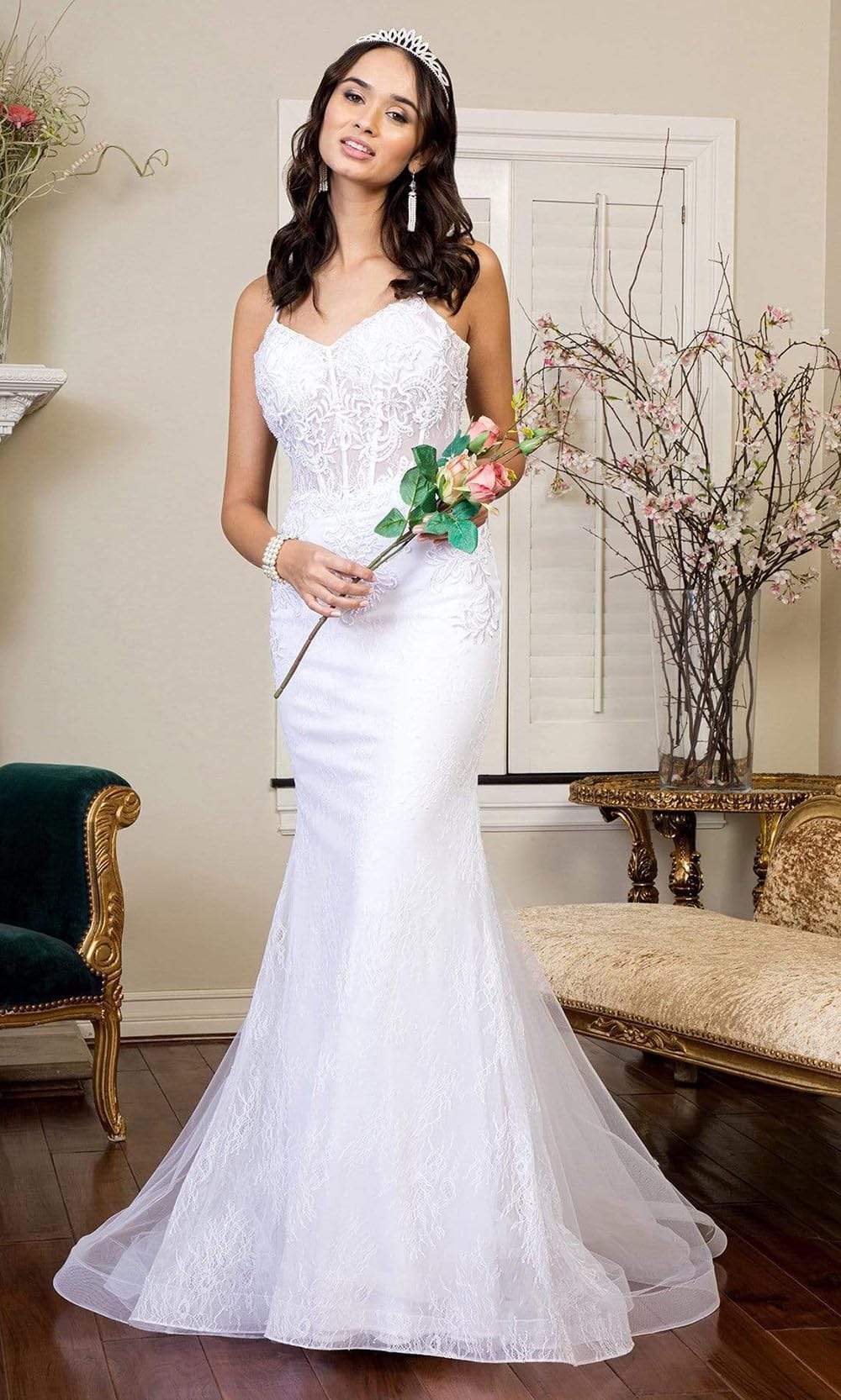 Elizabeth K Bridal GL1947 - Long Lace, Mesh, Beads, Embroidery, Sequin Trumpet Dress - Sleeveless, Spaghetti straps, Embroidery, Corset, Lace-up back, Elizabeth K Bridal GL1947 - Long Lace, Mesh, Beads, Embroidery, Sequin Trumpet Dress - Sleeveless, Spaghetti straps, Embroidery, Corset, Lace-up back,