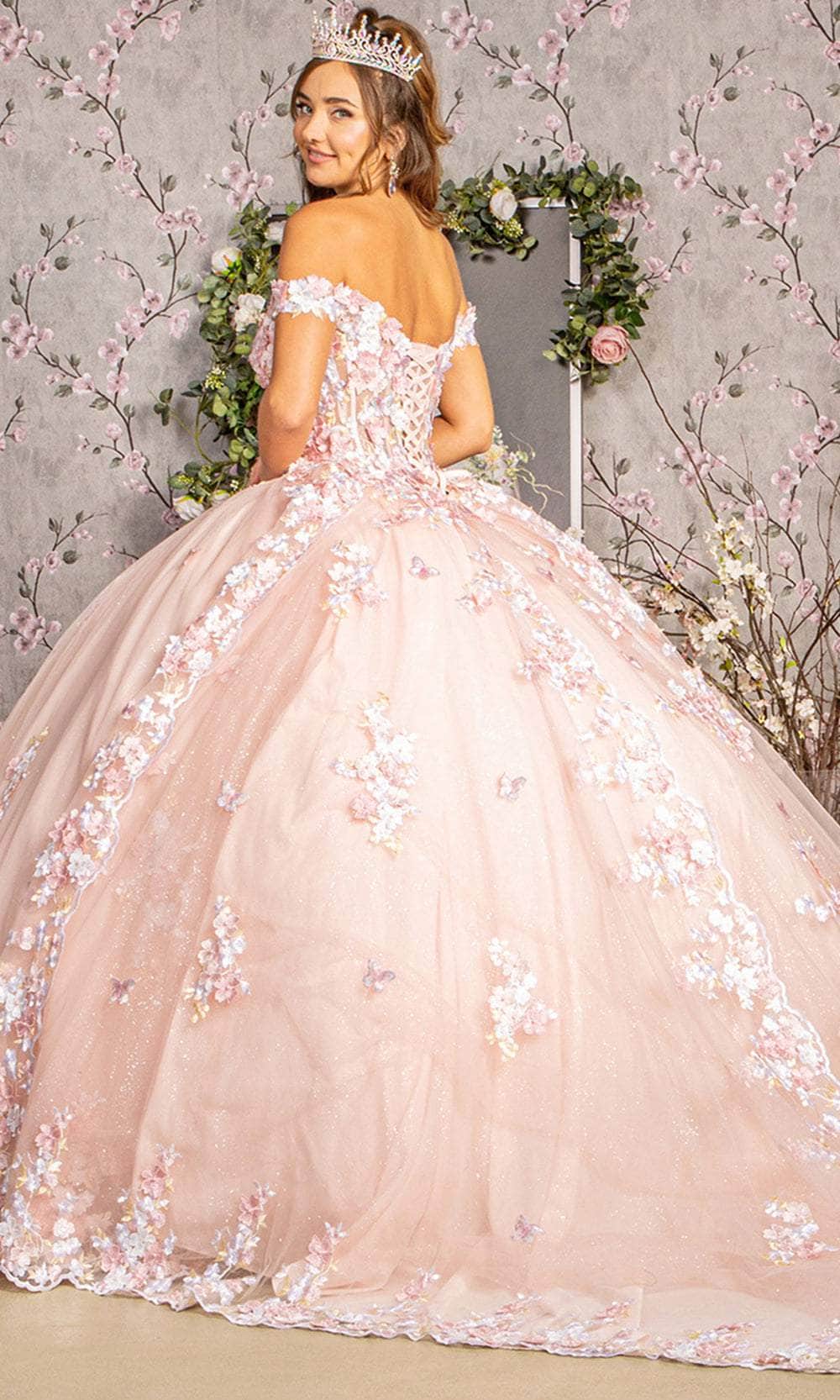 Elizabeth K GL3182 - Basque Off-Shoulder Ballgown Ball Gowns