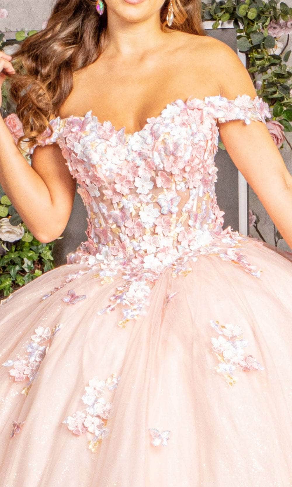 Elizabeth K GL3182 - Basque Off-Shoulder Ballgown Ball Gowns