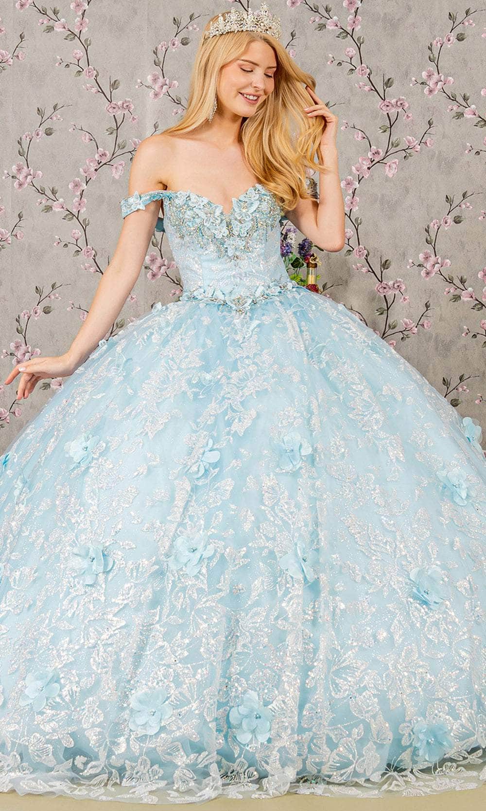 Elizabeth K GL3183 - Sequin Basque Ballgown Ball Gowns XS / Baby Blue
