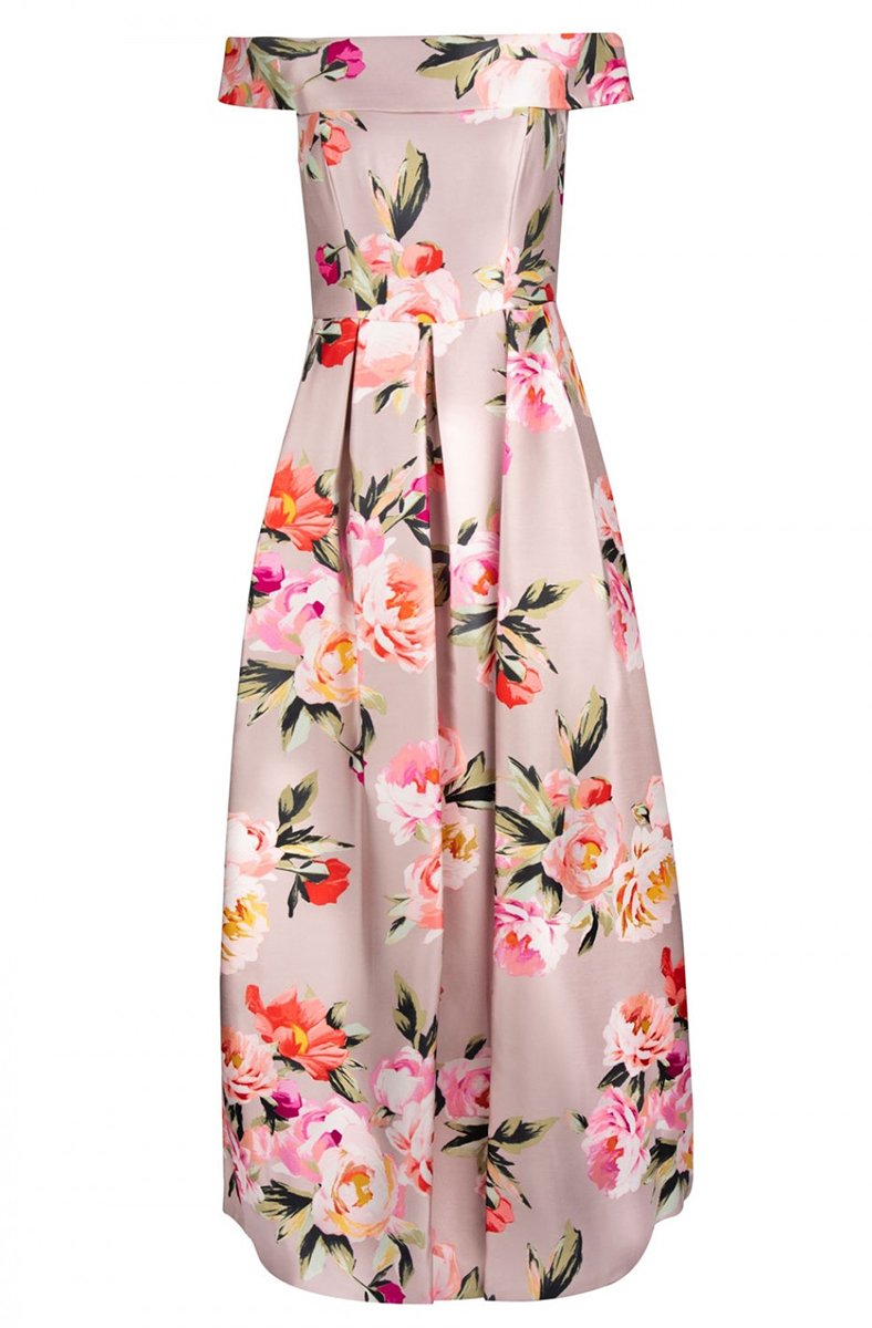 Eliza j off the discount shoulder floral maxi dress