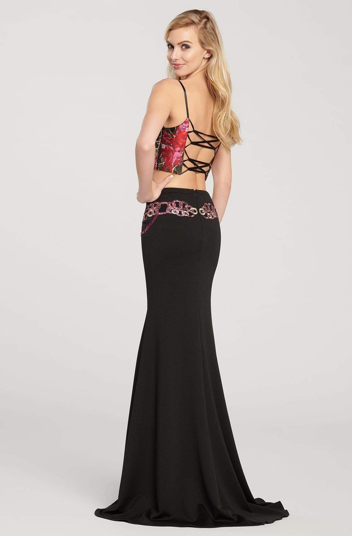 Ellie Wilde - EW119146 Two Piece Embroidered and Printed Trumpet Dress Special Occasion Dress