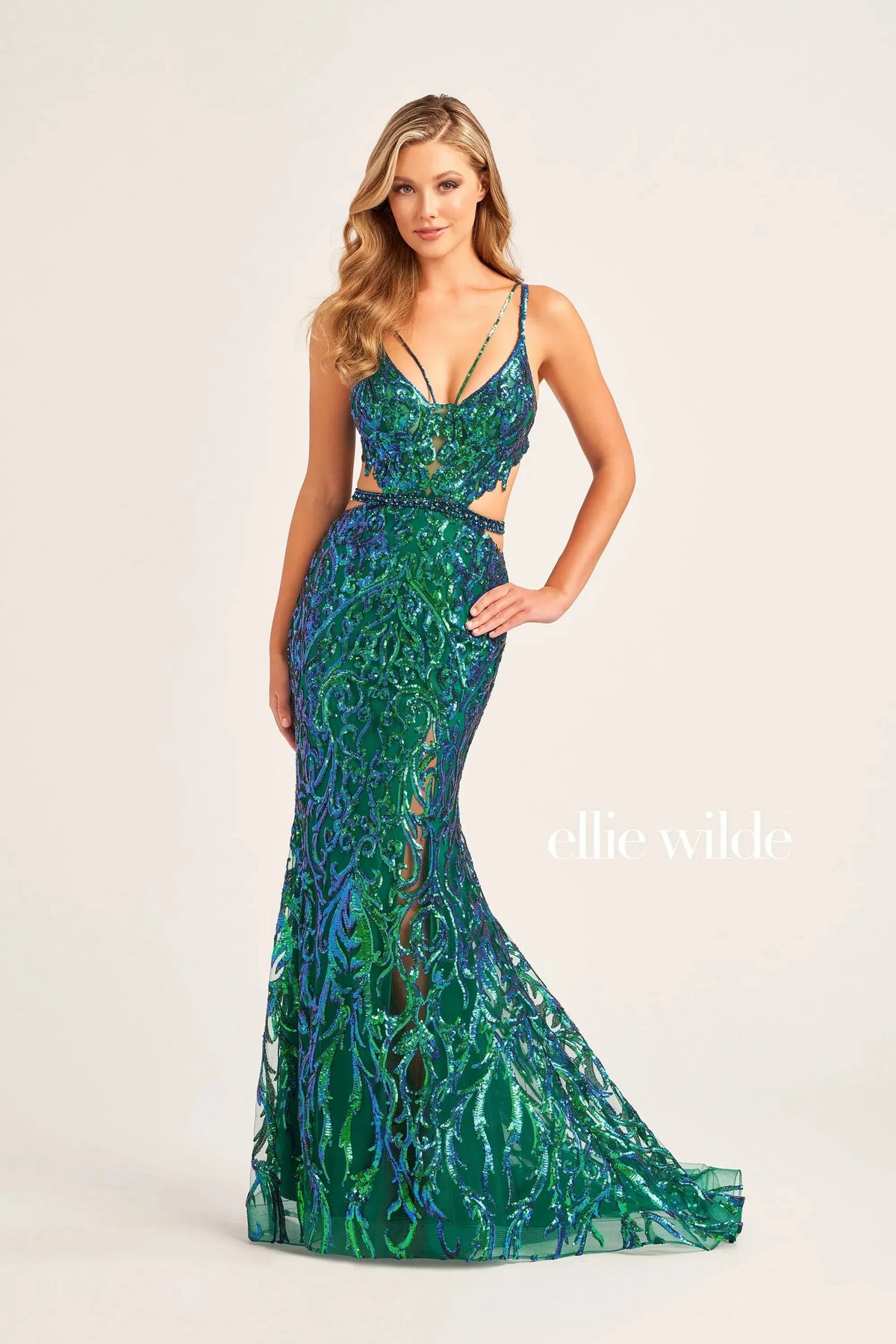 Ellie Wilde EW35007 - Sleeveless Beaded Gown