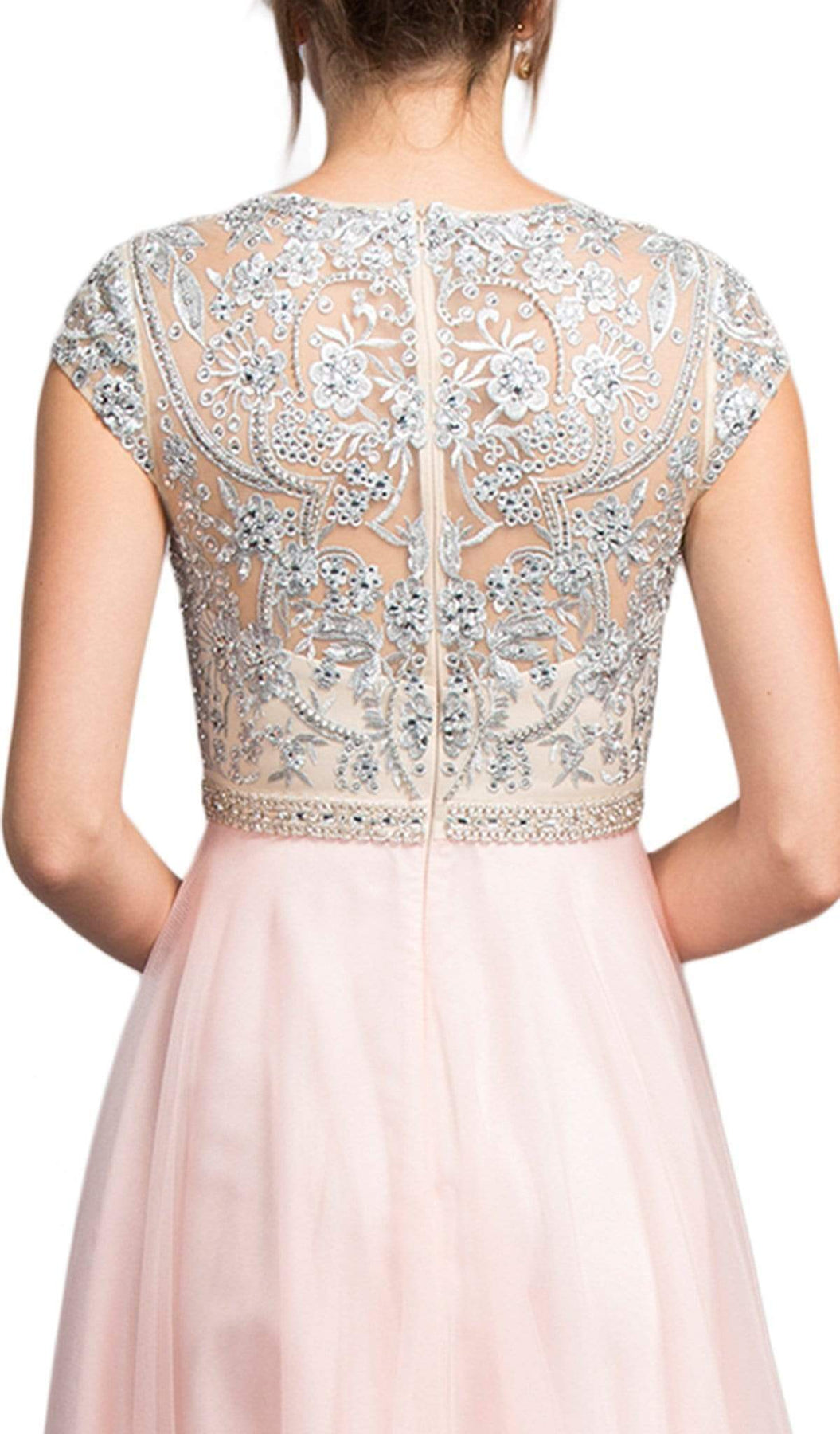 Embellished Cap Sleeve A-line Prom Dress Dress
