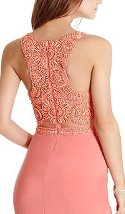 Embellished Mock Two Piece Cocktail Dress Cocktail Dresses