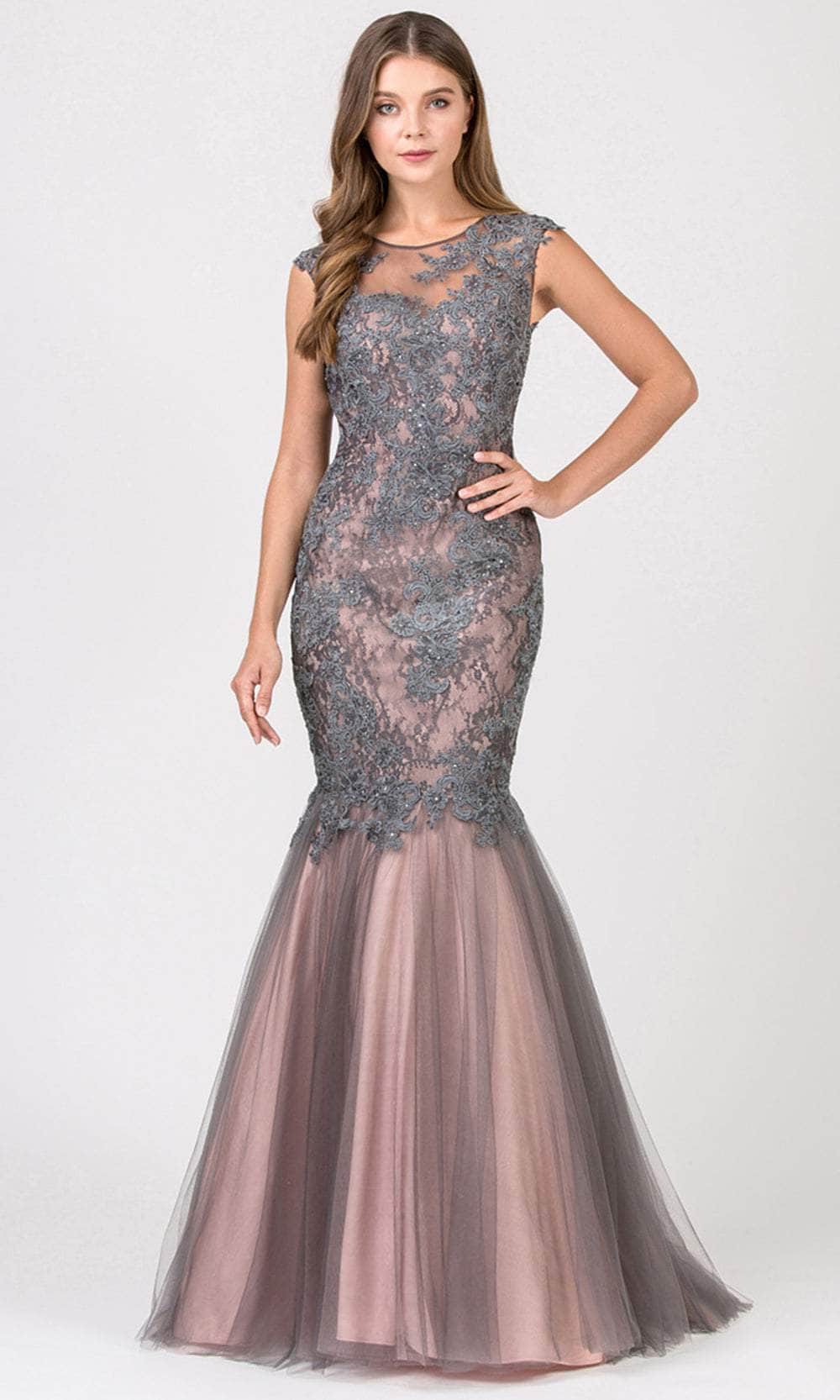 Eureka 4510 Cut Out Back Floor Length Mermaid-Style Sleeveless Gown main image 1