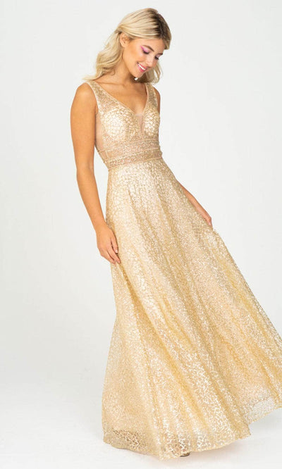 Eureka Fashion 9005 - Beaded Trim Sleeveless Prom Gown Prom  Dresses