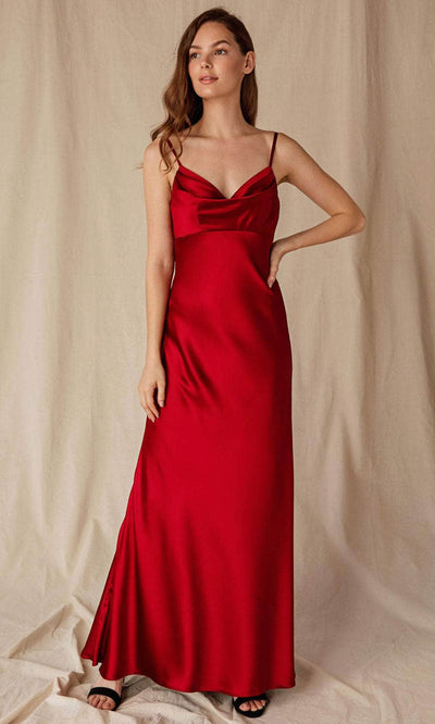Eureka Fashion 9711 - Cowl Neck Empire Evening Dress Evening  Dresses XS /