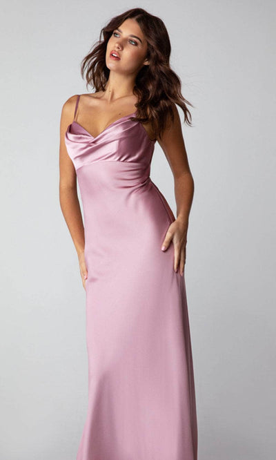 Eureka Fashion 9711 - Cowl Neck Empire Evening Dress Evening  Dresses XS / Dusty Rose