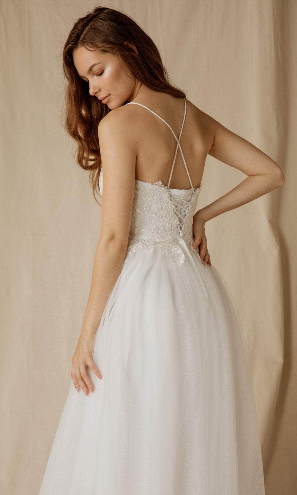 Eureka Fashion 9901 - Embroidered Lace-Up Back Gown Prom Dresses