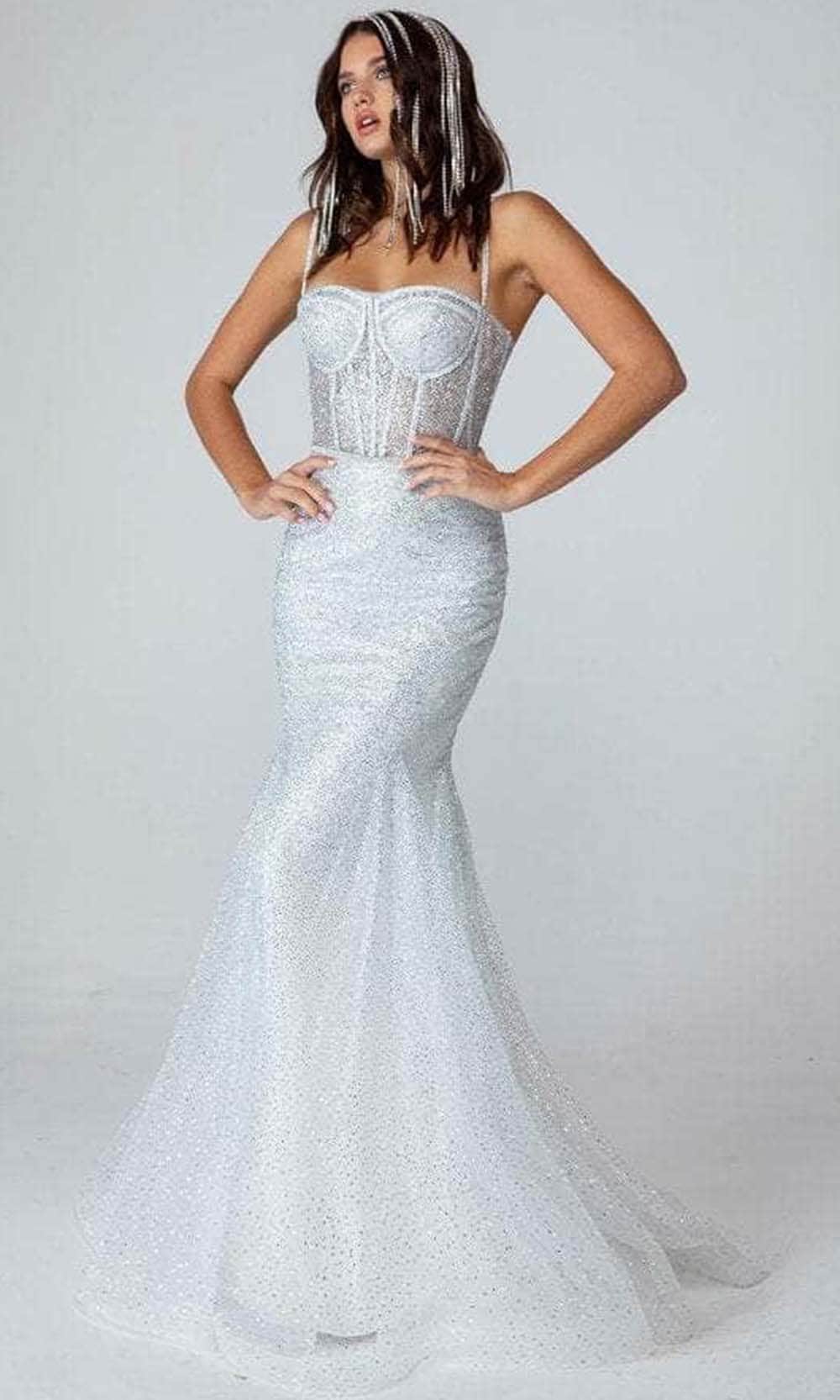 Eureka Fashion 9911 - Glittered Sweetheart Neck Evening Gown Evening Dress