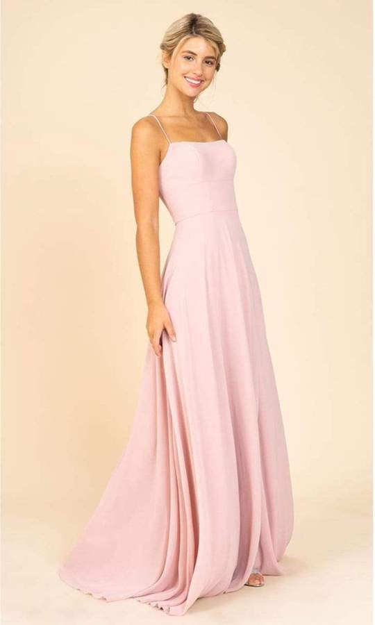 Eureka Fashion - Straight Across A-Line Dress with Slit 9611 - 2 pc Dusty Rose In Size M and S Available CCSALE
