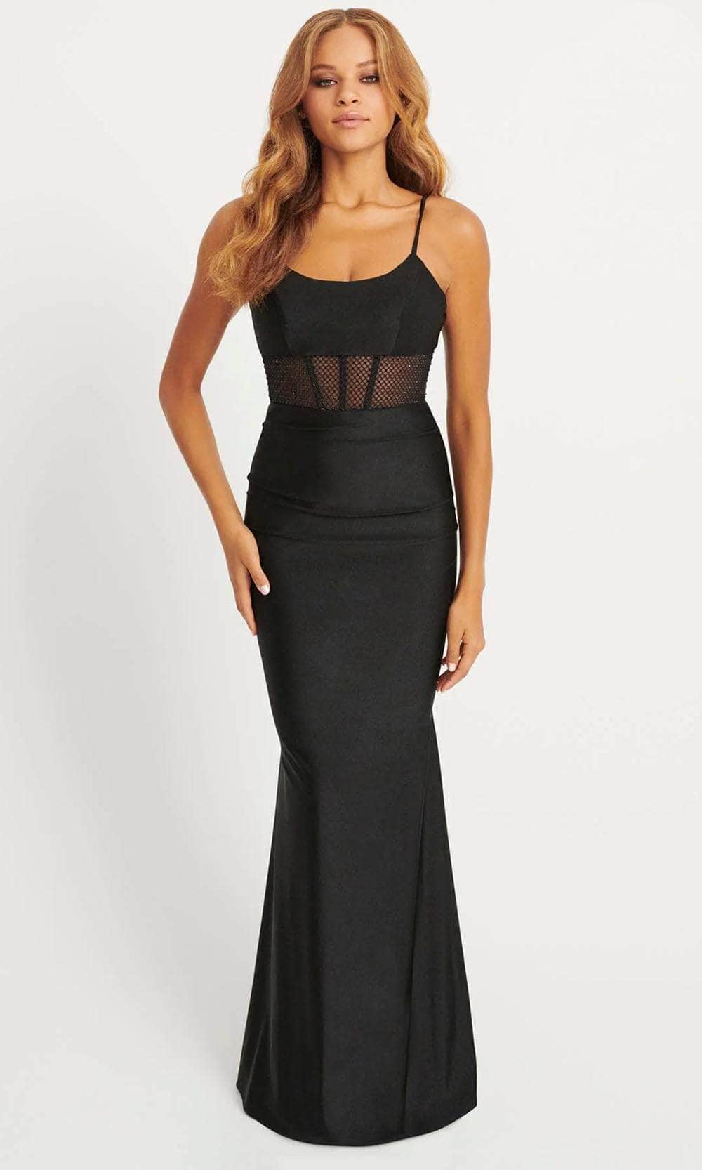 Faviana 11079 - Long Beaded Mesh Mermaid Dress - Spaghetti Strap, Illusion Corset Bodice, Rhinestones, Mid-Open Back, Back Zipper, Ruched, Sweep Train ADASA Faviana 11079 - Long Beaded Mesh Mermaid Dress - Spaghetti Strap, Illusion Corset Bodice, Rhinestones, Mid-Open Back, Back Zipper, Ruched, Sweep Train ADASA