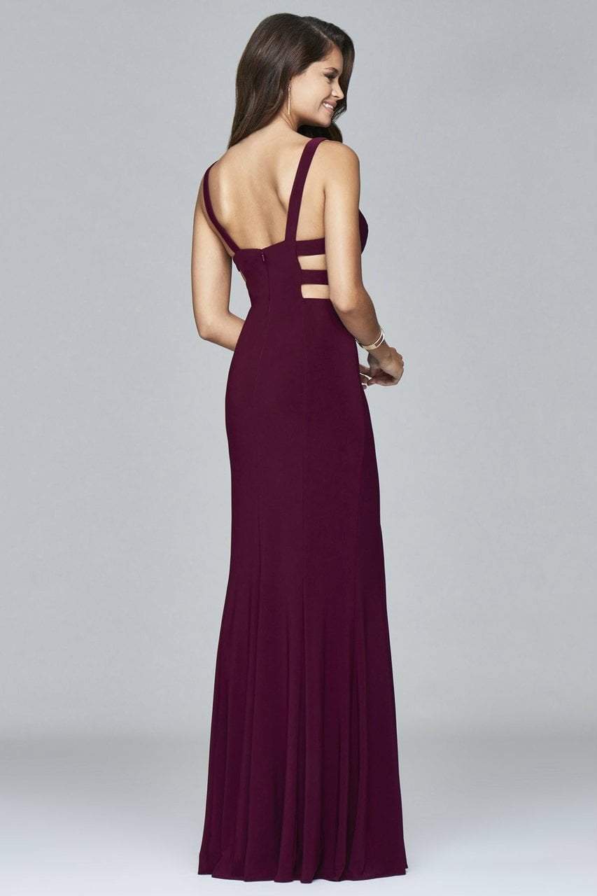 Faviana - 7541 V-neck evening dress with side cut-outs Prom Dresses