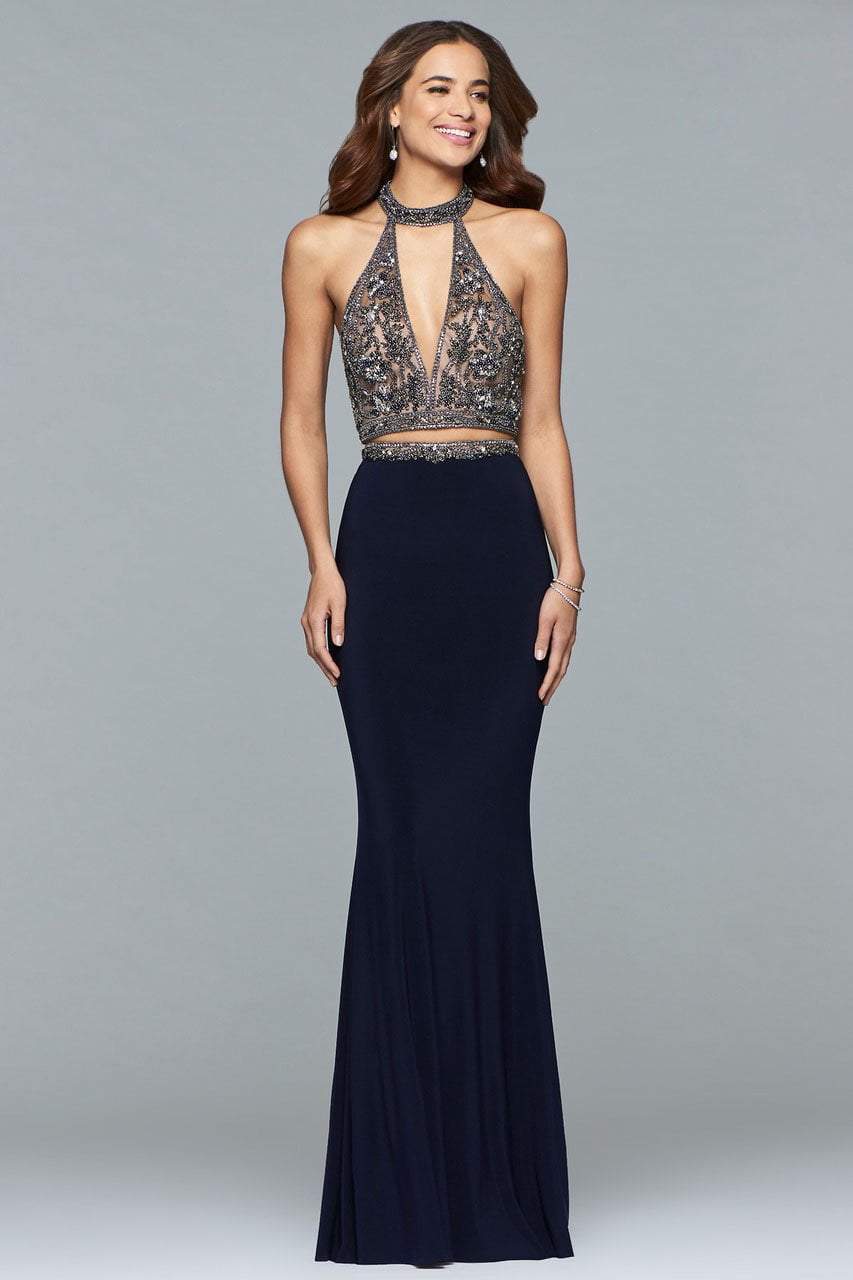 Faviana - s10003 Two Piece Halter Trumpet Dress Prom Dresses