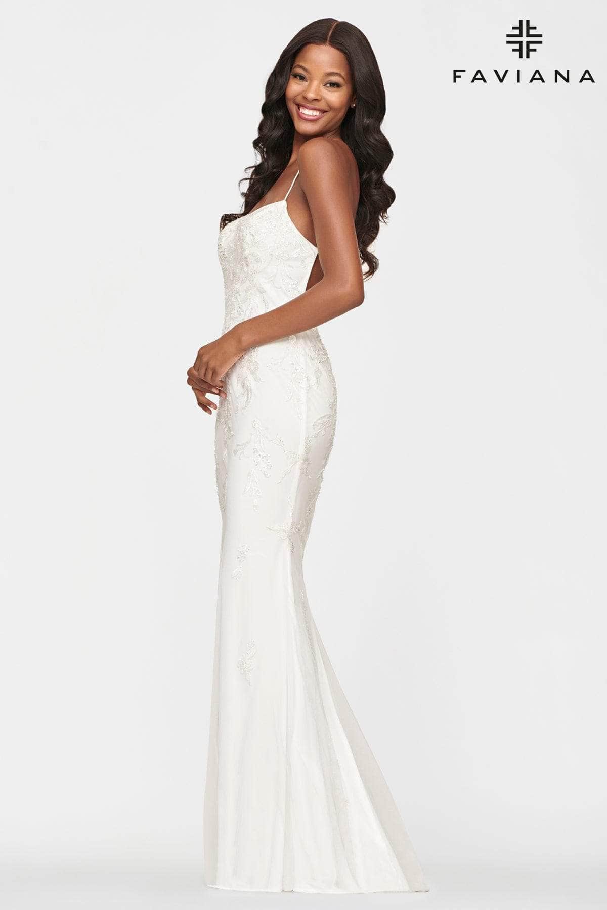 Faviana - S10634 Sleeveless Lace Appliqued Gown Evening Dresses