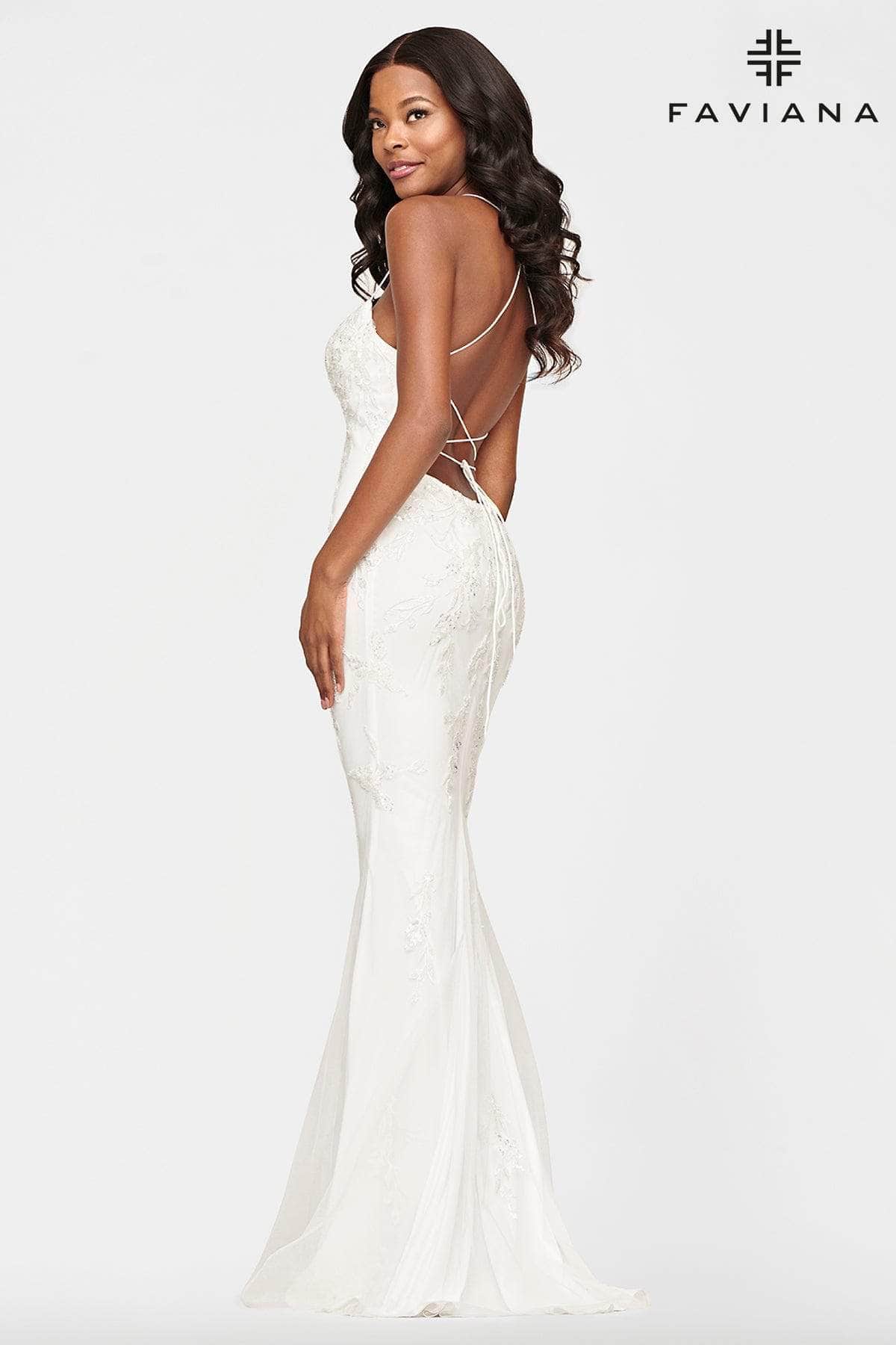 Faviana - S10634 Sleeveless Lace Appliqued Gown Evening Dresses