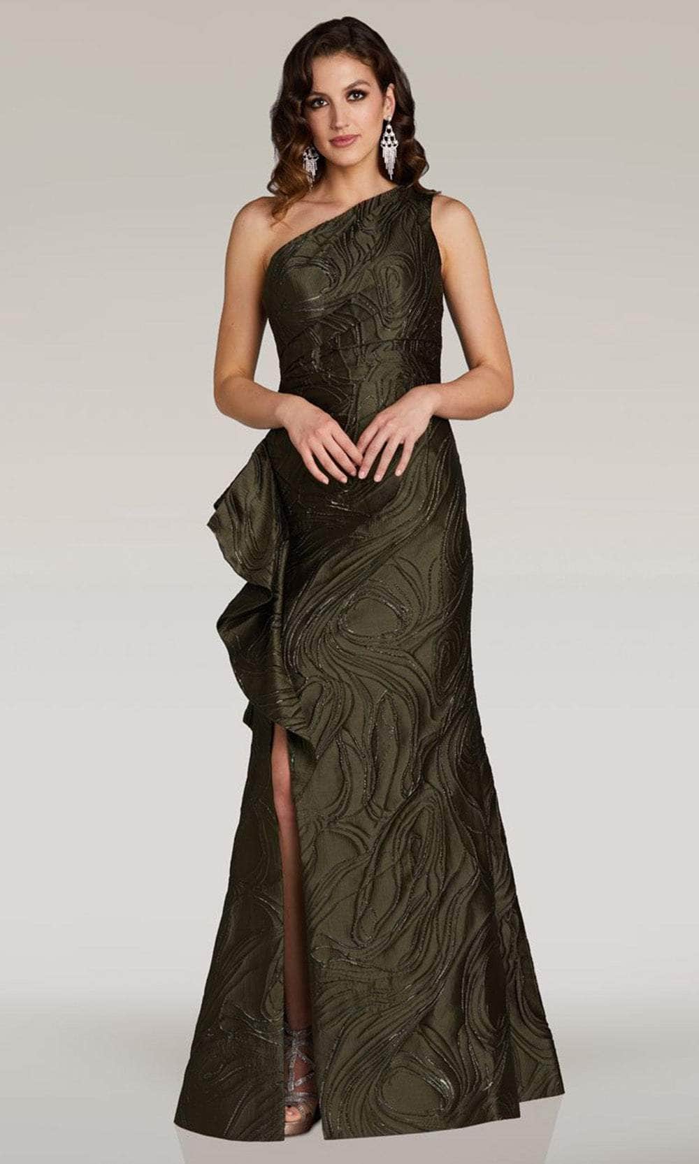 Feriani Couture 18348B - Asymmetric Ruffle Evening Gown Prom Dresses