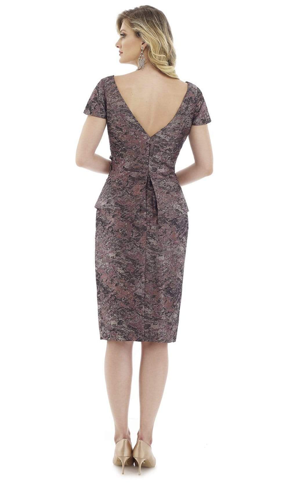 Feriani Couture - 20103 Sleeves V-Neck Peplum Sheath Dress Mother of the Bride Dresses