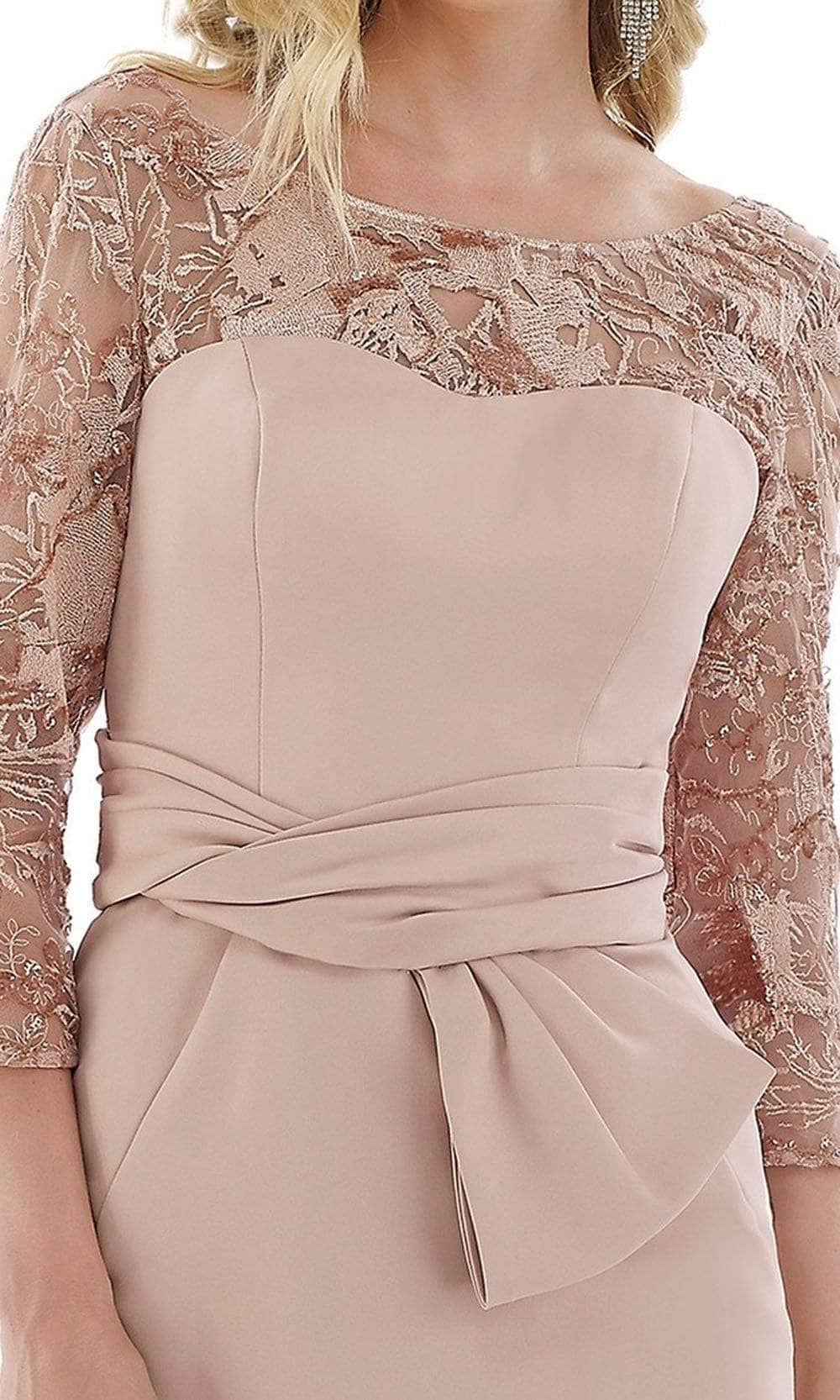 Feriani Couture 20108 - Illusion Embroidered Formal Dress Mother of the Bride Dresses 18 / Navy