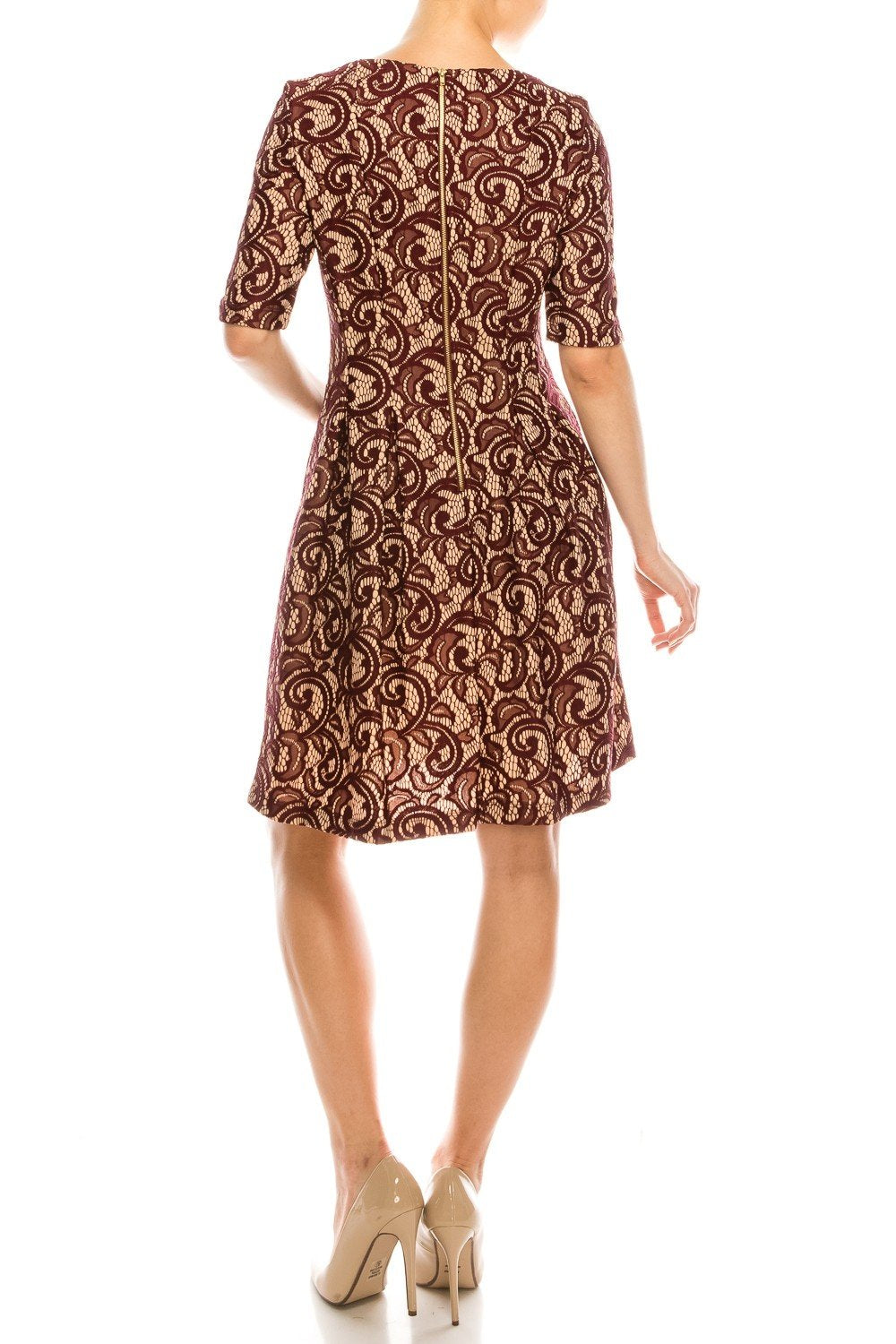 Gabby Skye - 18532M Lace Jewel A-Line Cocktail Dress In Red