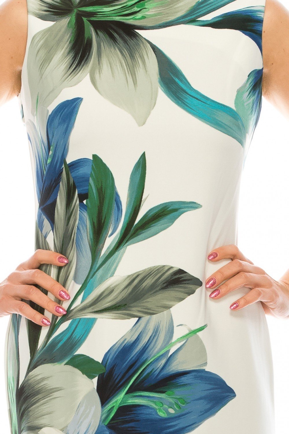 Gabby Skye - 19441M Floral Print Scuba Dress In Multi-Color