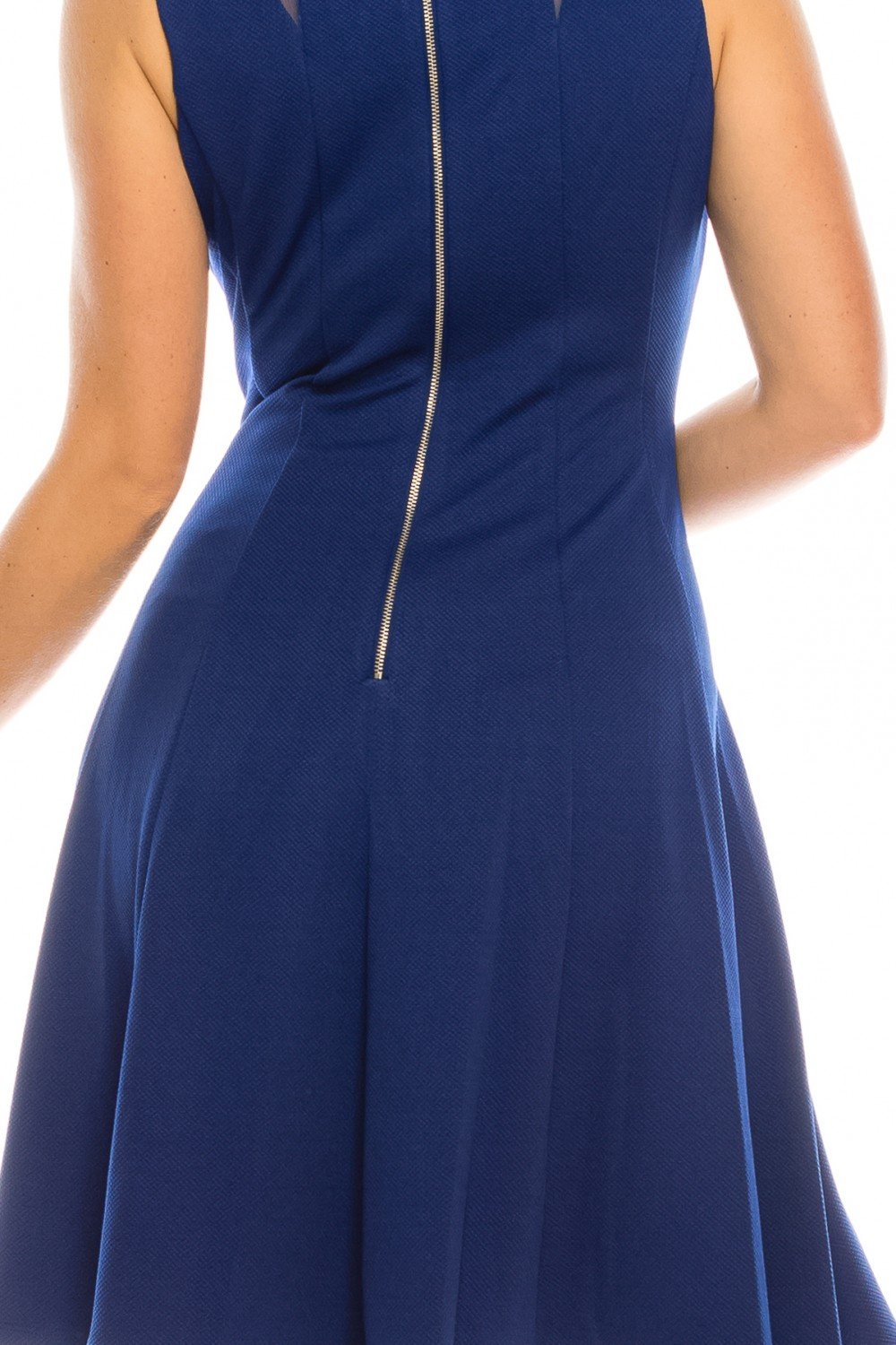 Gabby Skye - 57445MG Sheer Multi-Cutout A-Line Dress In Blue