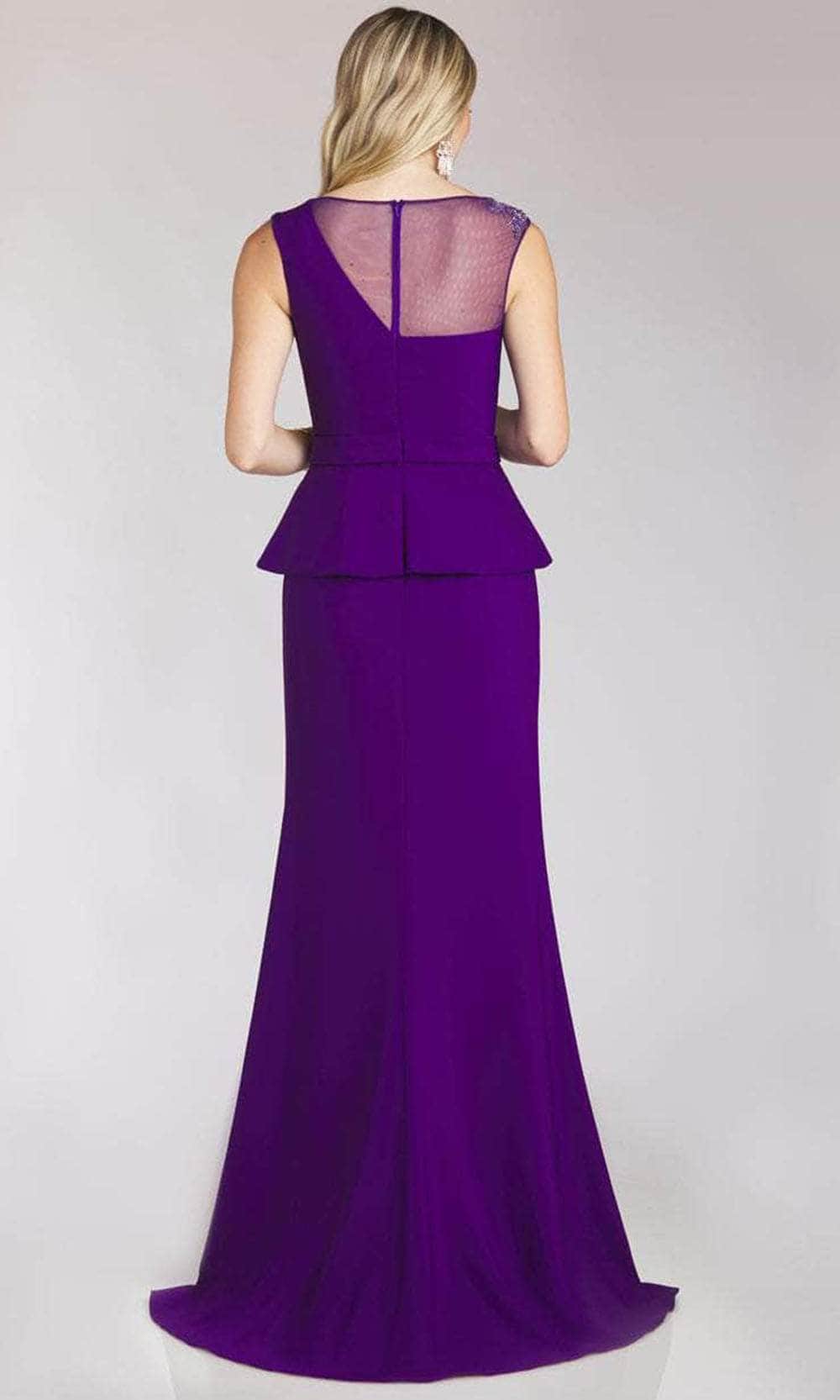 Gia Franco 12164 - Peplum Illusion Bateau Evening Gown Evening Dresses